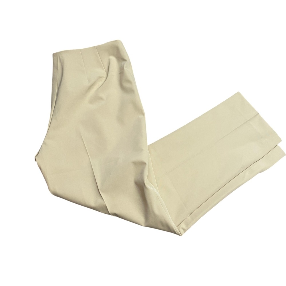 Leggiadro 10‎ Trousers Beige Pants Side Zip Polyester Blend Ankle